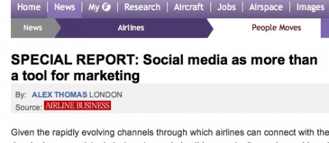 Special Airline Business Report: Social Media as More than a Tool for Marketing