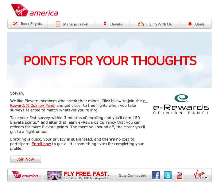 Virgin America Points for Thoughts